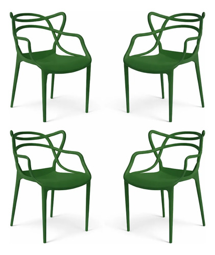 Cadeira Allegra Verde C/ Braço Empilhável Resistente Allegra Verde