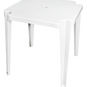 Mesa Em Plástico Quadrada Monobloco Gold Branca 70x70cm Branco