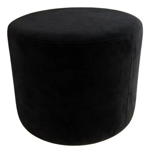 Puff 35x35 Em Suede Decorativo Banqueta Quarto E Sala Preto