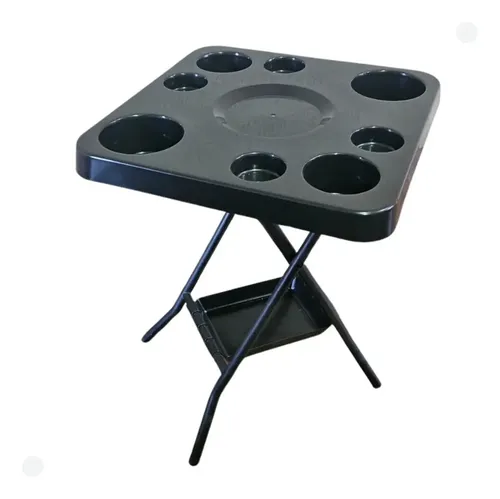 Mesa Dobrável Petisqueira Multiuso Bebidas E Petiscos Preto