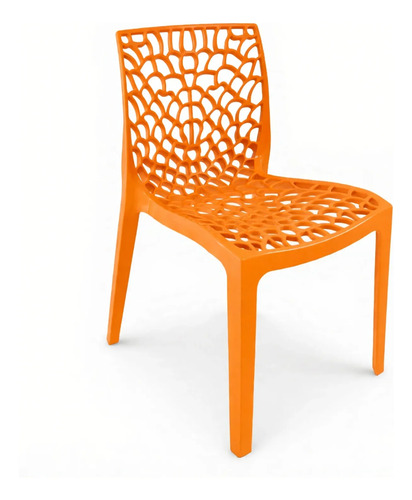 Kit 4 Cadeiras Gruvyer Sala De Jantar Cozinha Área Gourmet Gruvyer Laranja