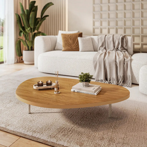 Mesa De Centro Orgânica Minimalista Sala De Estar Recepção Nature