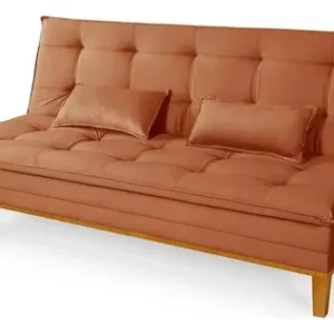 Sofá 2 Lugares Reclinável 140cm Confortável Pés Em Madeira Terracota Mobly 140