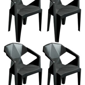 Rio Cadeiras Diamond Kit De 4 Sillones De Plástico Con Capacidad Para Hasta 182kg De Diamante Preto