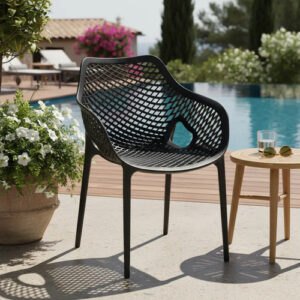 Poltrona Moderna Mosaico Arqplast 1 Lugar Pés Pretos Preto