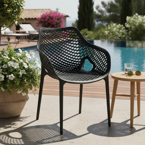 Poltrona Moderna Mosaico Arqplast 1 Lugar Pés Pretos Preto