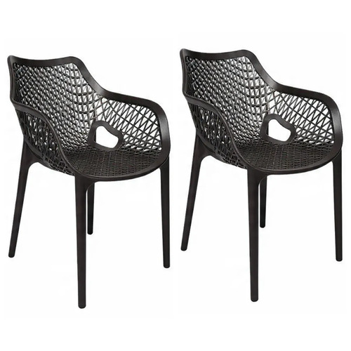 Kit 2 Poltronas Suits Mosaico Sala De Jantar Cozinha Design Moderno Cor Preto