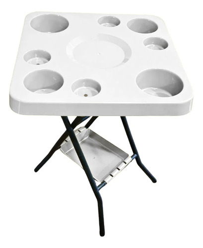 Mesa Dobrável Petisqueira Multiuso Bebidas E Petiscos Branco