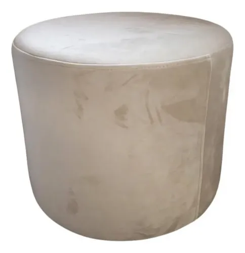 Puff 35x35 Decorativo Suede Banqueta Assento Confortável Bege