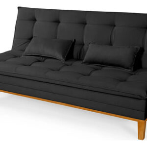 Sofá 2 Lugares Reclinável 140cm Confortável Pés Em Madeira Preto Mobly 140