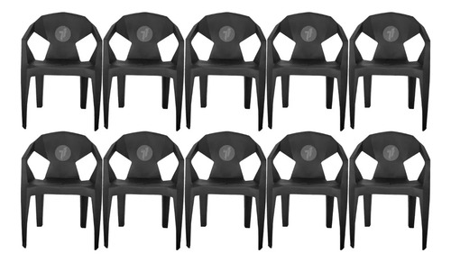 Rio Cadeiras Diamond 182 Kg Cor Preto 55 Cm X 55 Cm Kit 10 Unidades
