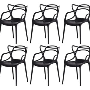 Conjunto 6 Cadeiras Allegra Seat@co Cor Preto