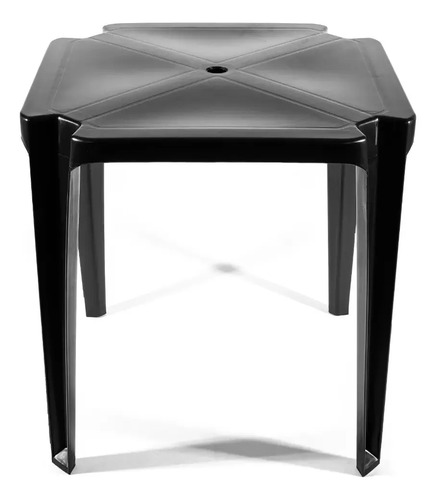Mesa Para Área Externa Jr Plasticos Quadrada Branca Monobloco De Plástico Preto