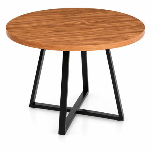Mesa De Sala De Jantar Redonda Estilo Industrial Prime Home Oficial Mesa De Jantar Cristal 110cm De Mdf Com Capacidade Máxima Para 4 Pessoas Freijo Preto