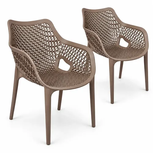 Kit 2 Poltronas Suits Mosaico Com Braços Empilháveis Fendi - Prime Home